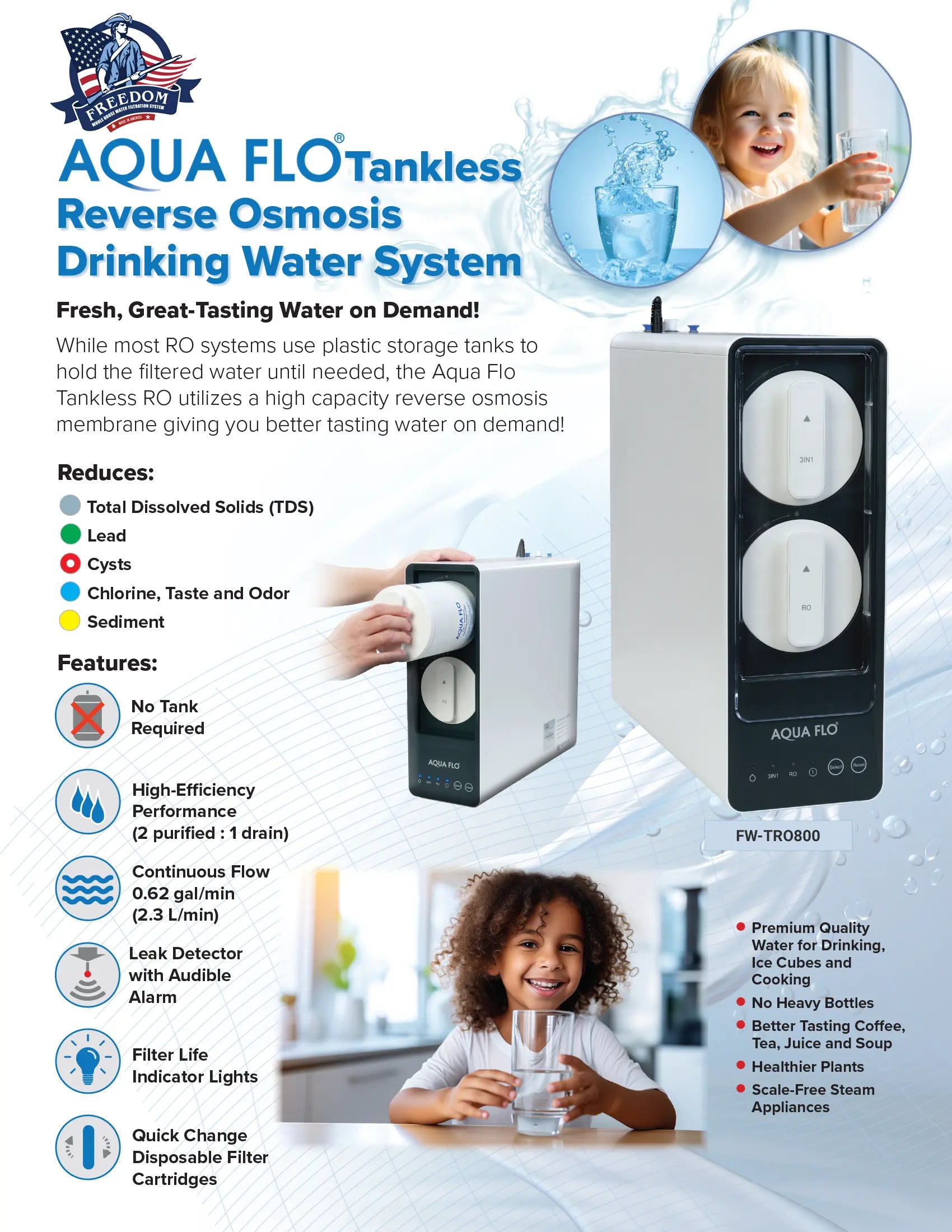 Freedom Water Systems AQUA FLO Tankless Reverse Osmosis Water System brochure