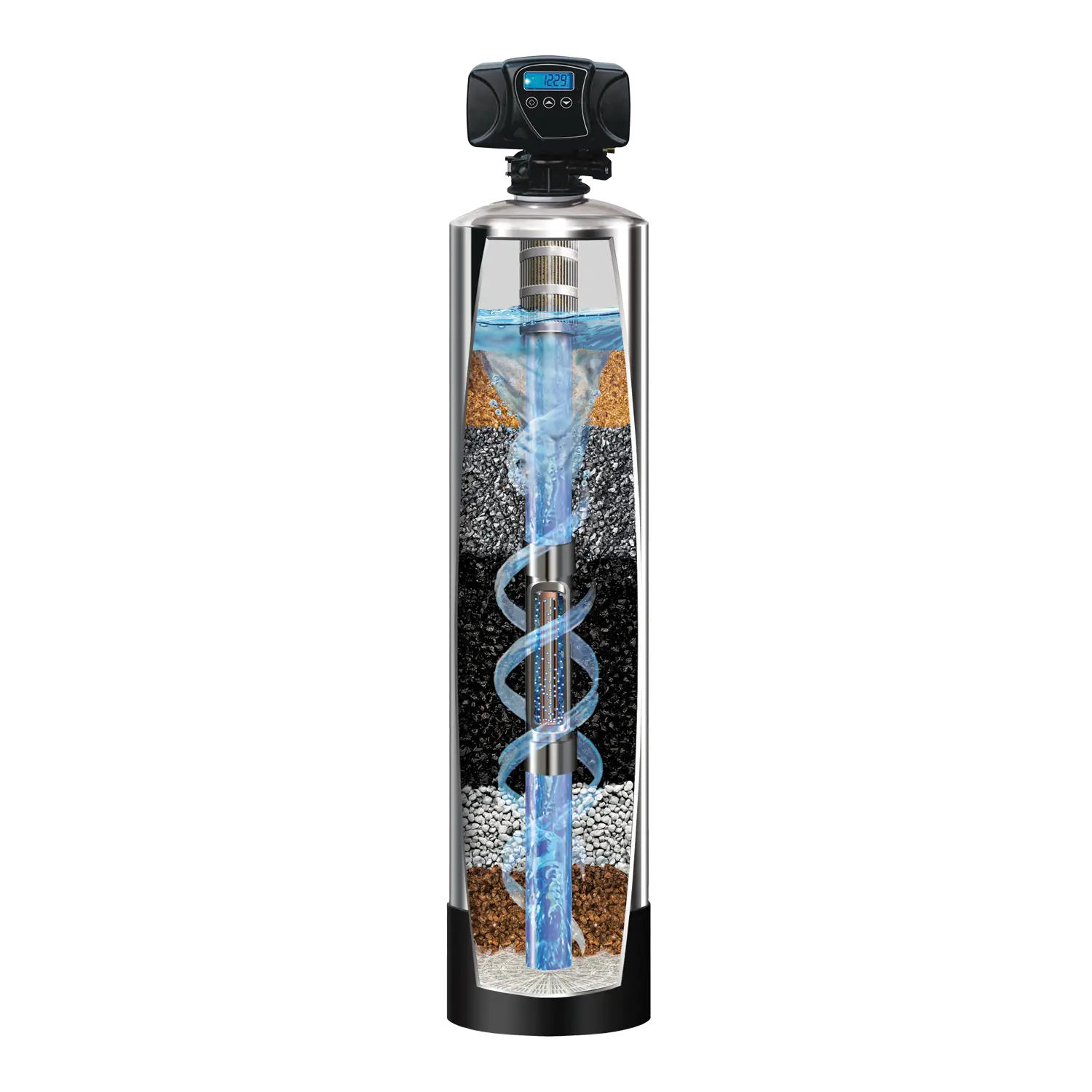 Cutaway view of the Platinum Whole Home Filtration System by Freedom Water Systems