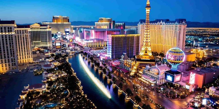 Las Vegas Strip skyline at dusk