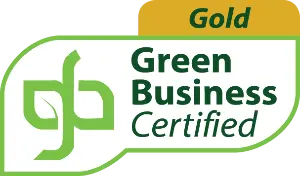 Green Business Certified Gold badge with a green and gold design on a white background.